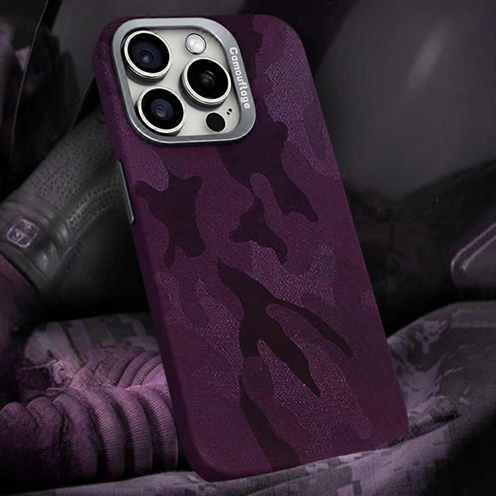 For iPhone 16 Pro Magnetic Case Camouflage Pattern Shockproof PC+PU Phone Cover