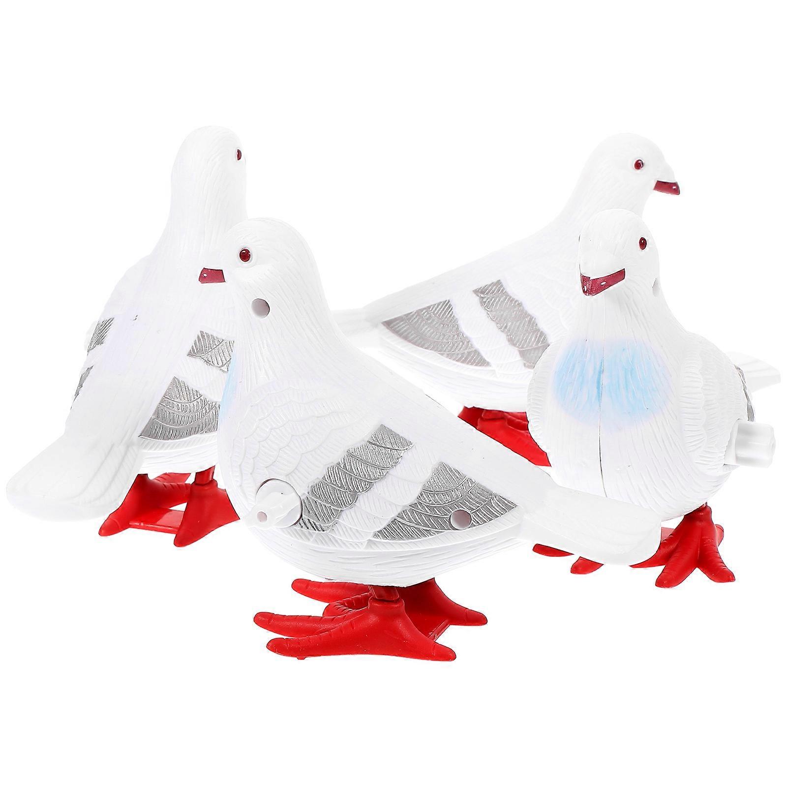 4pcs Cartoon Pigeon Wind Up Clockwork Animal Figures for Indoor Outdoor Play   Lightweight Simulation Design   Random Color Assortment