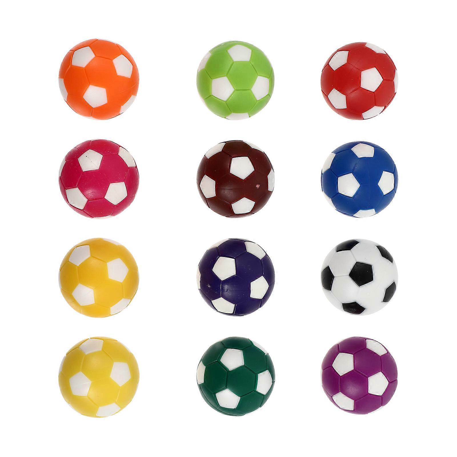 Tabletop Game Football Balls Foosball Balls Replacement Indoor Play Assorted Color 3.3CM 12Pcs