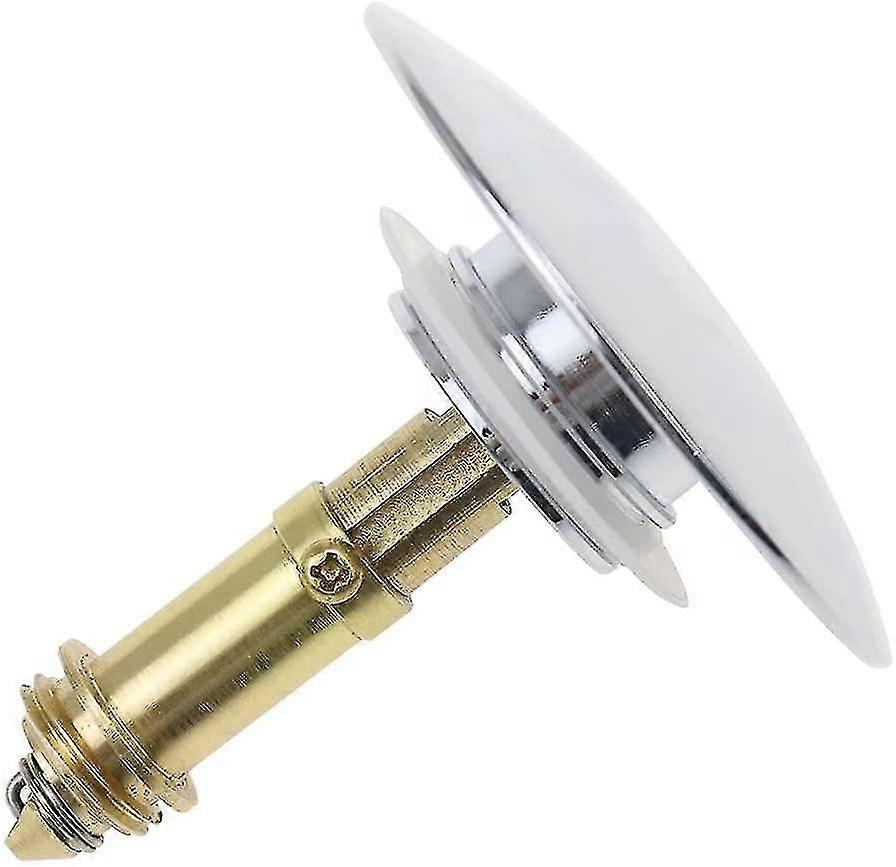 Universal Brass Spring Bolt Sink Stopper for Kitchen Bathroom Sink - Brass Chrome Plating