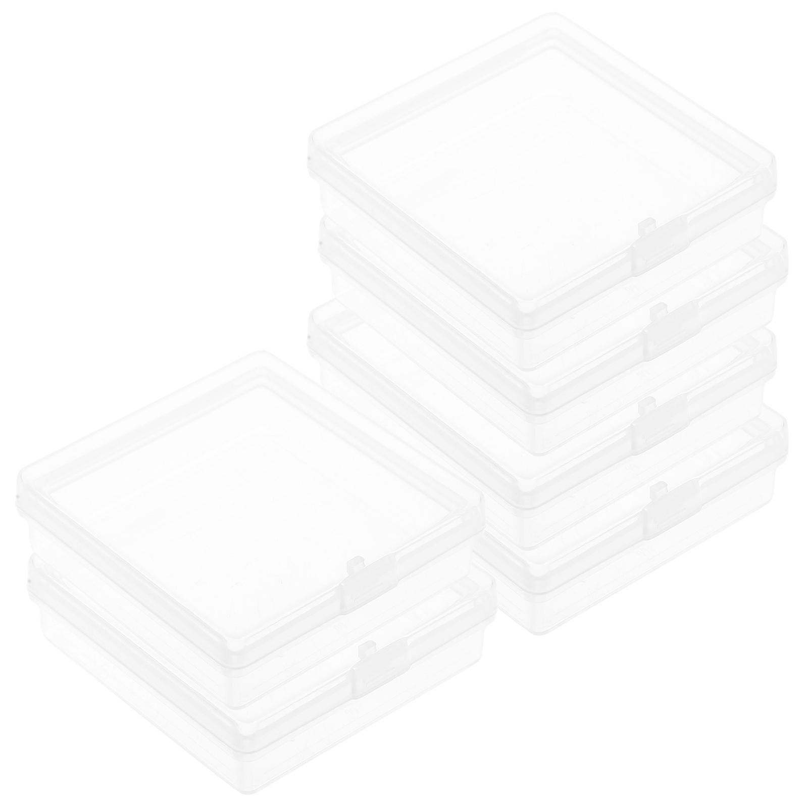 Transparent Small Item Storage Box Square Shape For Hobbyists 2.16x2.16x0.59in 6Pcs