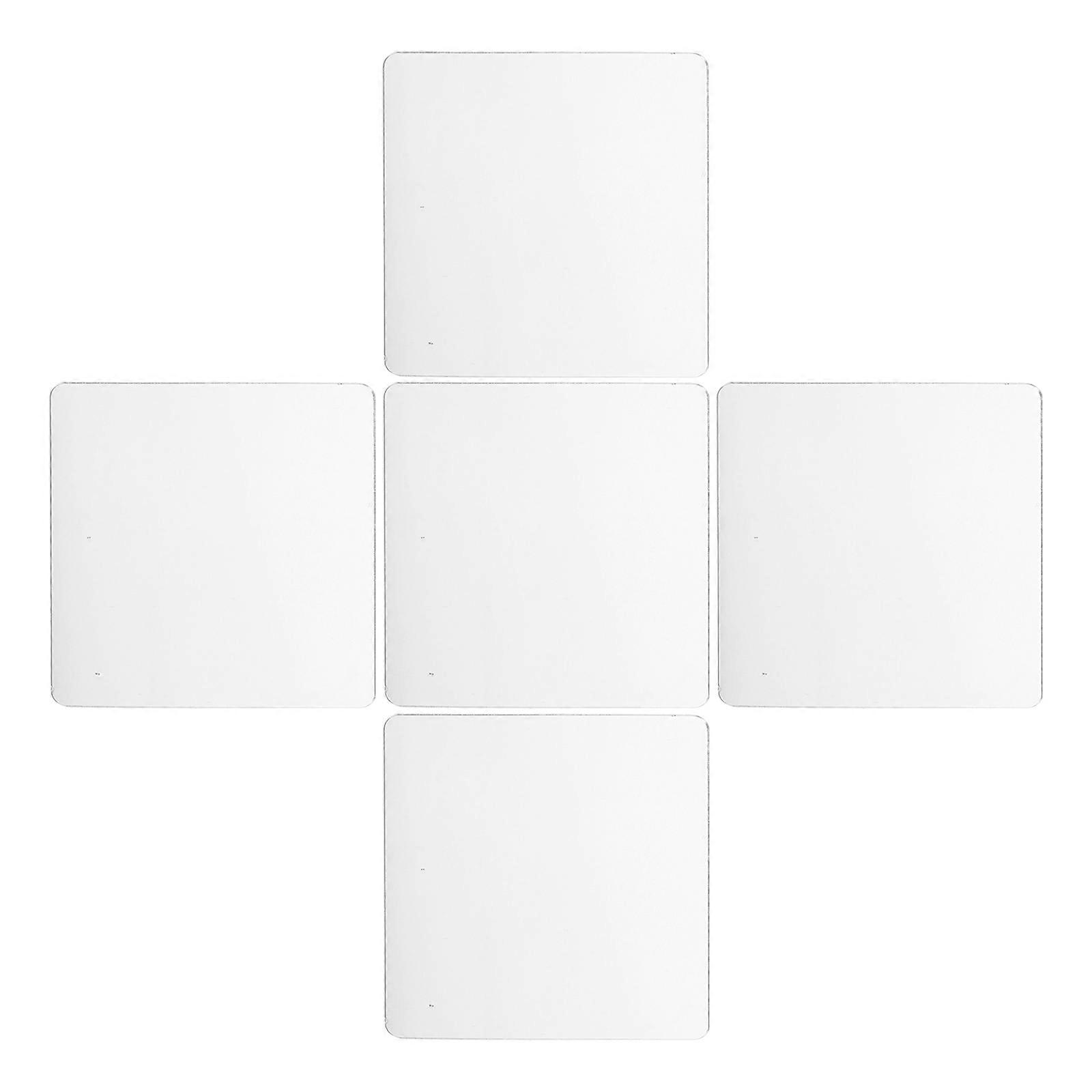 Adhesive Mirror Tiles Acrylic Mirror Tile Wall Sticker for Homeowners Craft Enthusiasts 3.14X3.14X0.08in Simple Design 5Pcs