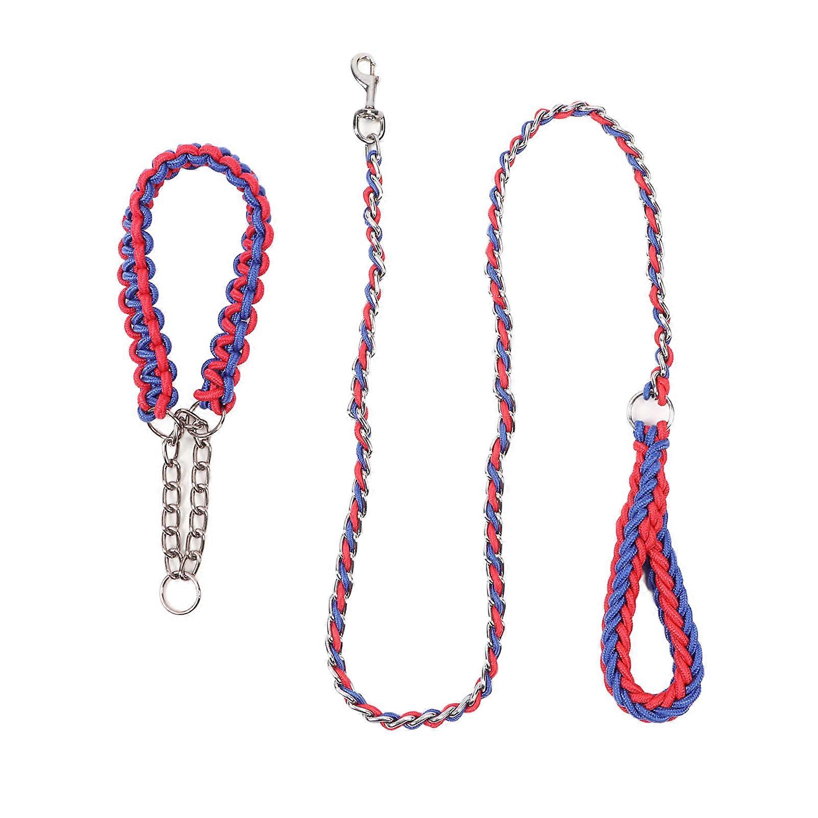 Dog Traction Rope Hand Knitted Nylon Traction Rope Adjustable Dog Leash for Medium Large Dogs