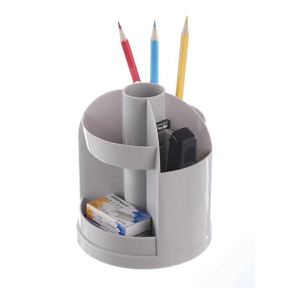 Rotating Desktop Multifunctional Storage Box White 11.80x11.80x13.50cm 1Pack