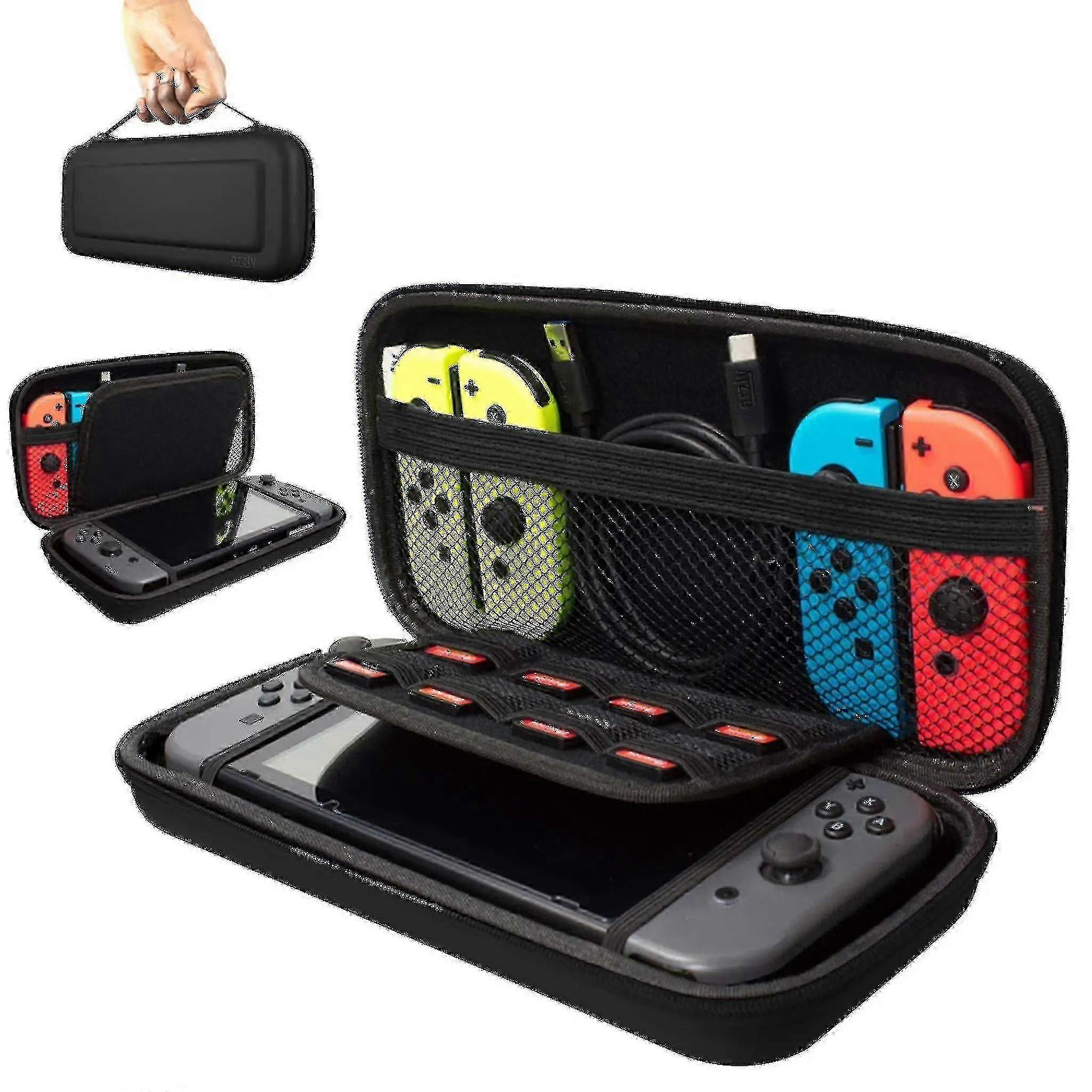 Protective Case for Nintendo Switch/OLED - EVA Hard Shell with Joy-Con Holders