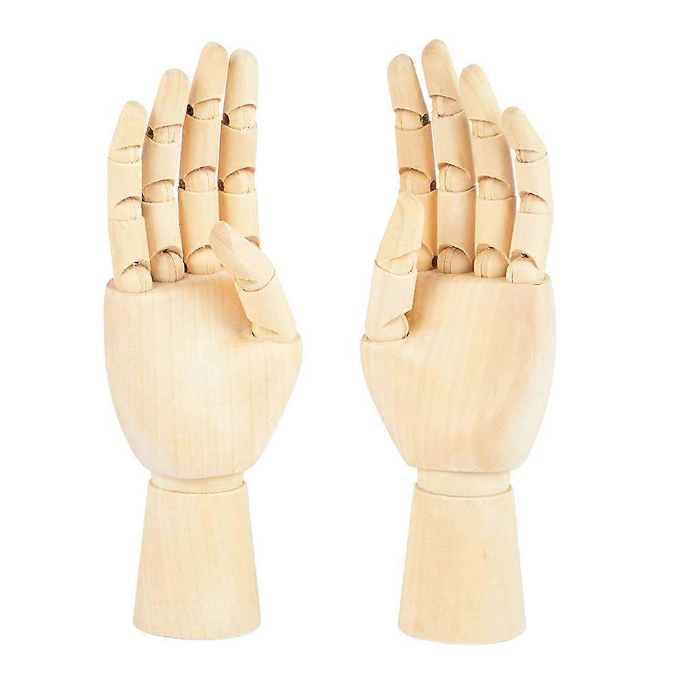 2pcs Wooden Puppet Hand Models for Left and Right Sketch Models Ornaments