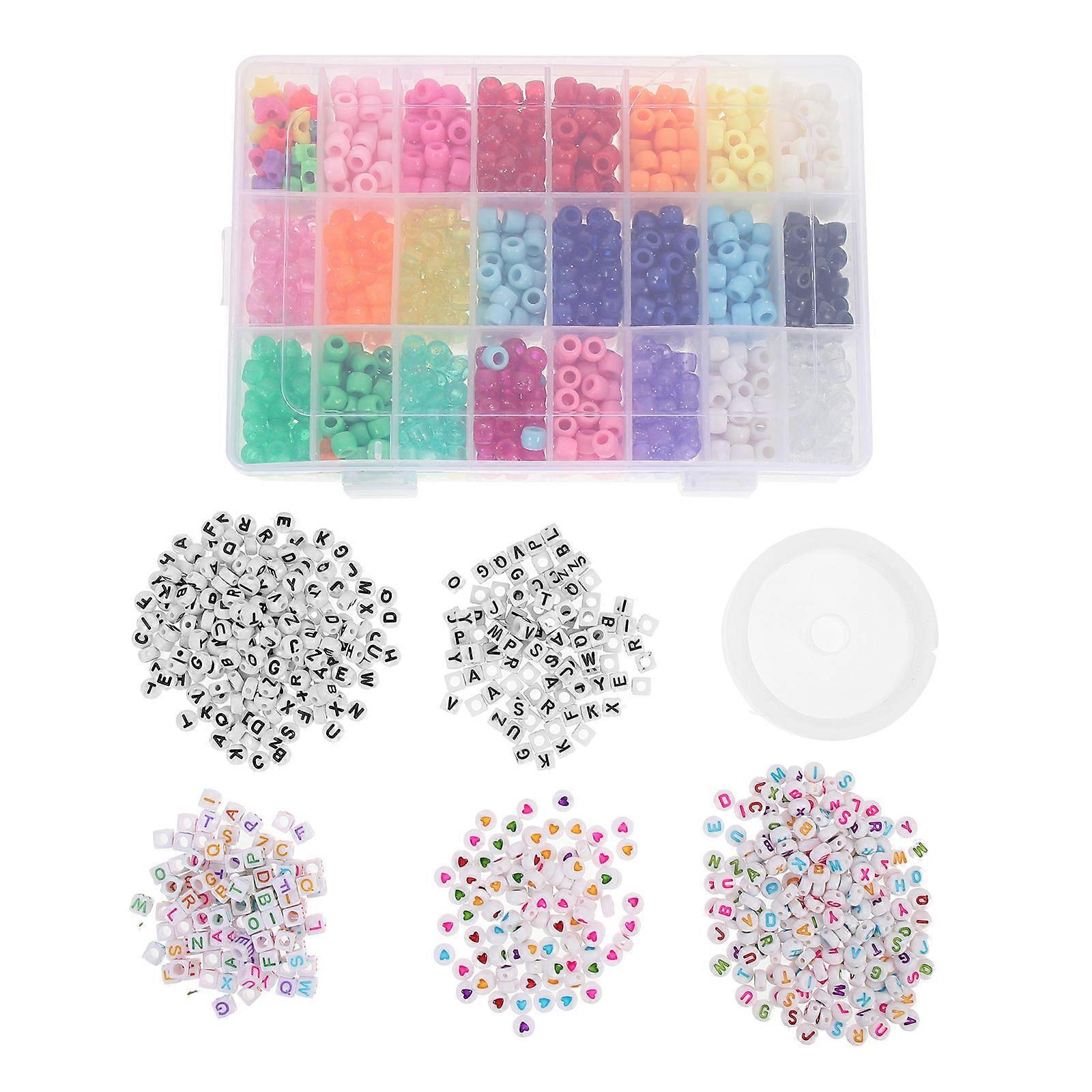 Letter Spacer Beads Set for DIY Jewelry Making – Barrel Beads for Bracelets, Necklaces & Crafts – Ideal for Handmade Accessories & Family Projects