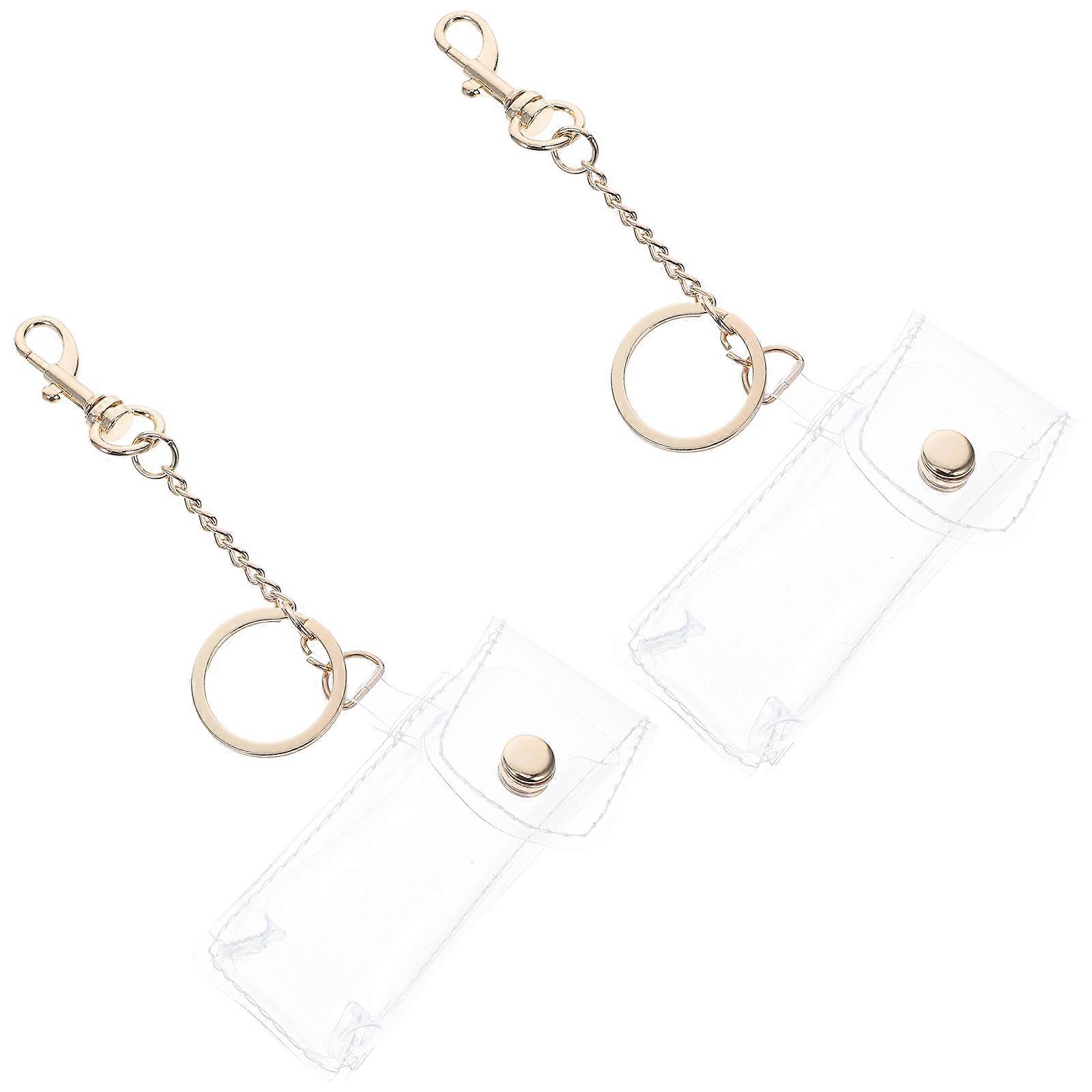 Transparent Keychain Pouch Lipstick Pouch Keychains Carrying Lipsticks Compact Design 2Pcs