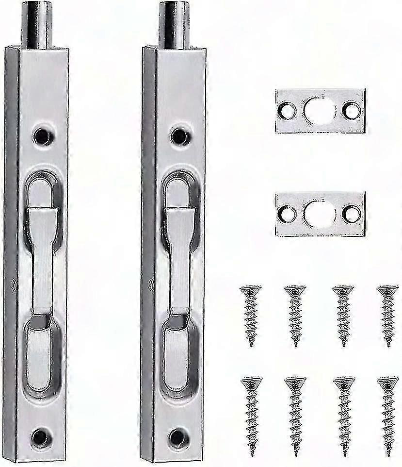 Concealed Lever Handle Door Latch with Sliding Mechanism, 6 Inch Mortise Lock Set, Includes Screws (Pack of 2)