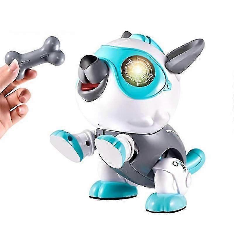 Robot Dog Toys Children's Interactive Voice Controlled Touch Sensing Assembly Robot White