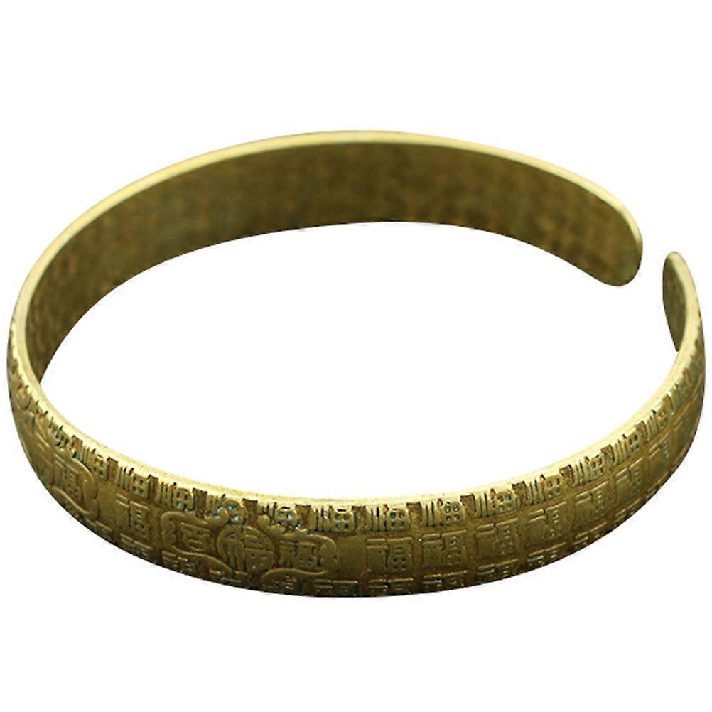Vintage Chinese Style Bangle Cuff Bracelet with Character Blessing Durable Decorative Wrist Accessory for Weddings & Parties