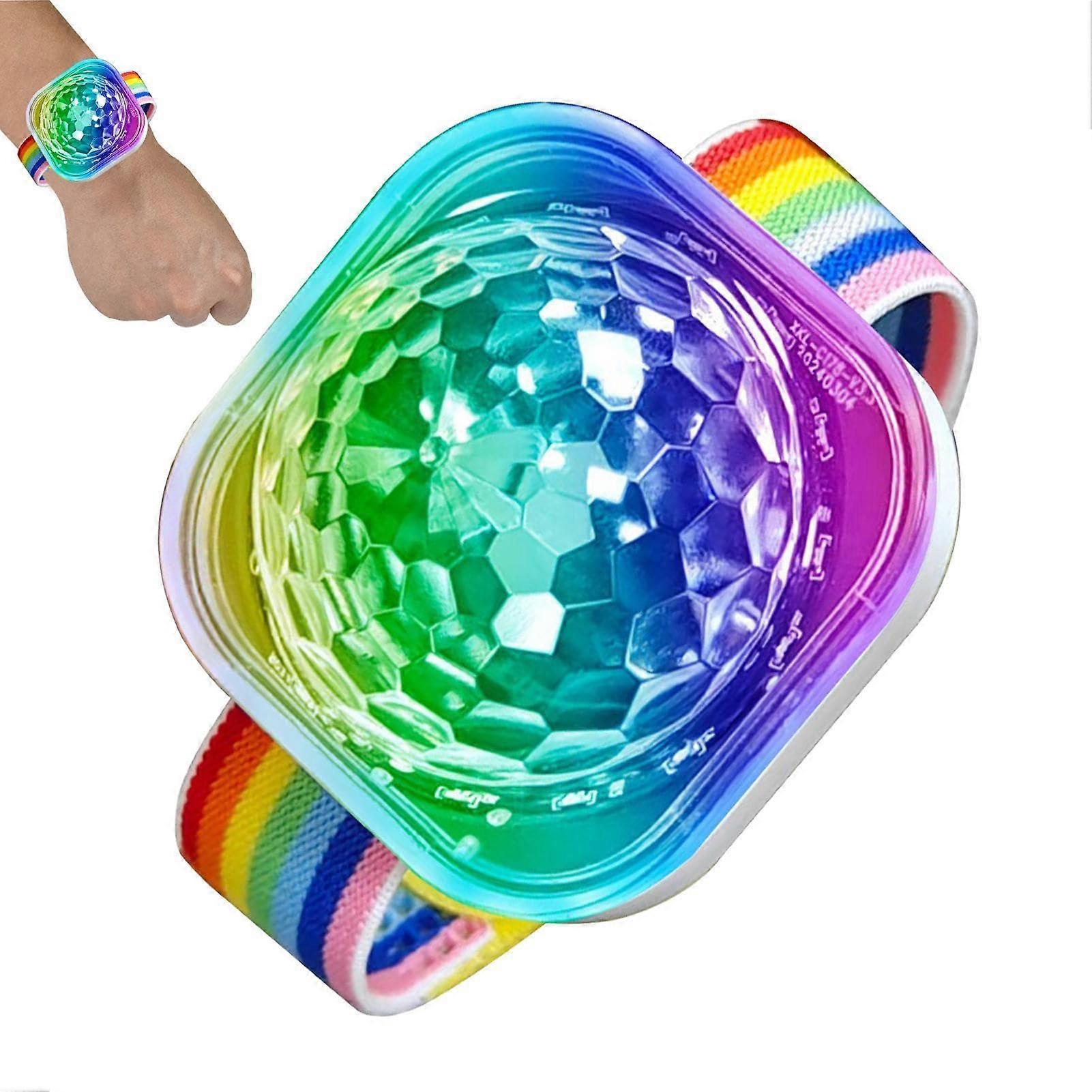 Light Up Wristband LED Stage Light USB Rechargeable Indoor Music-Activated Colorful Blinking White