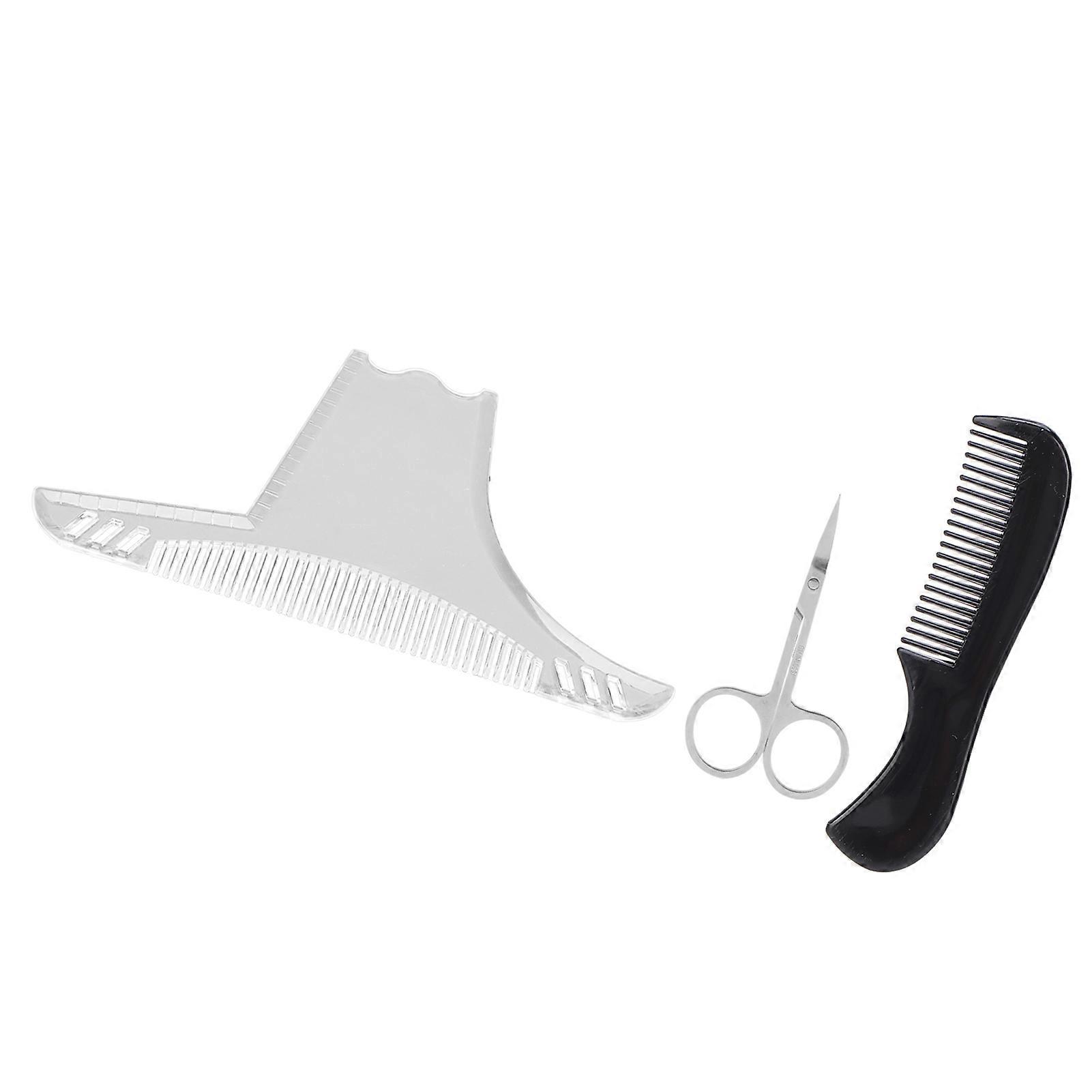 Transparent Beard Shaping Comb Beard Shaper Template Comb Kit Men Male Beard Styling Accessory