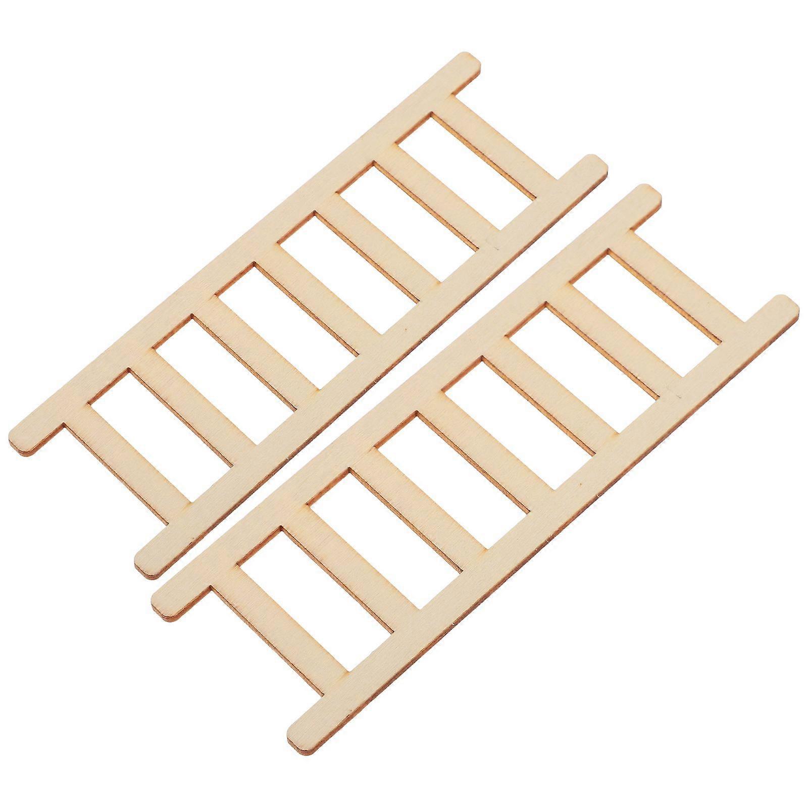 Lot de 2 échelles miniatures en bois, jouet de simulation, mini maison en bois