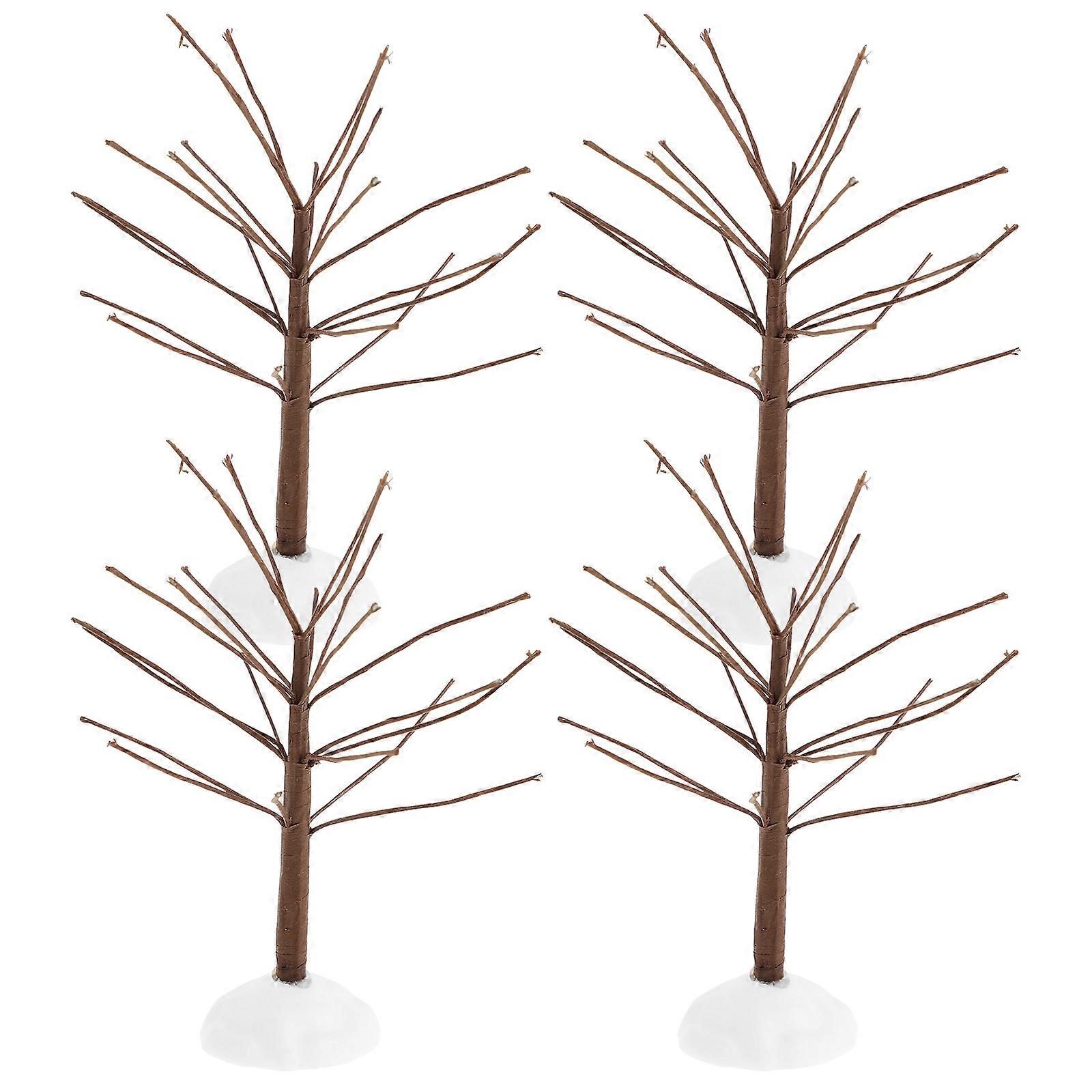 Artificial Birch Tree for Decor Creative Wire Design with Iron and Plastic Coffee Pieces Mini Christmas Trees