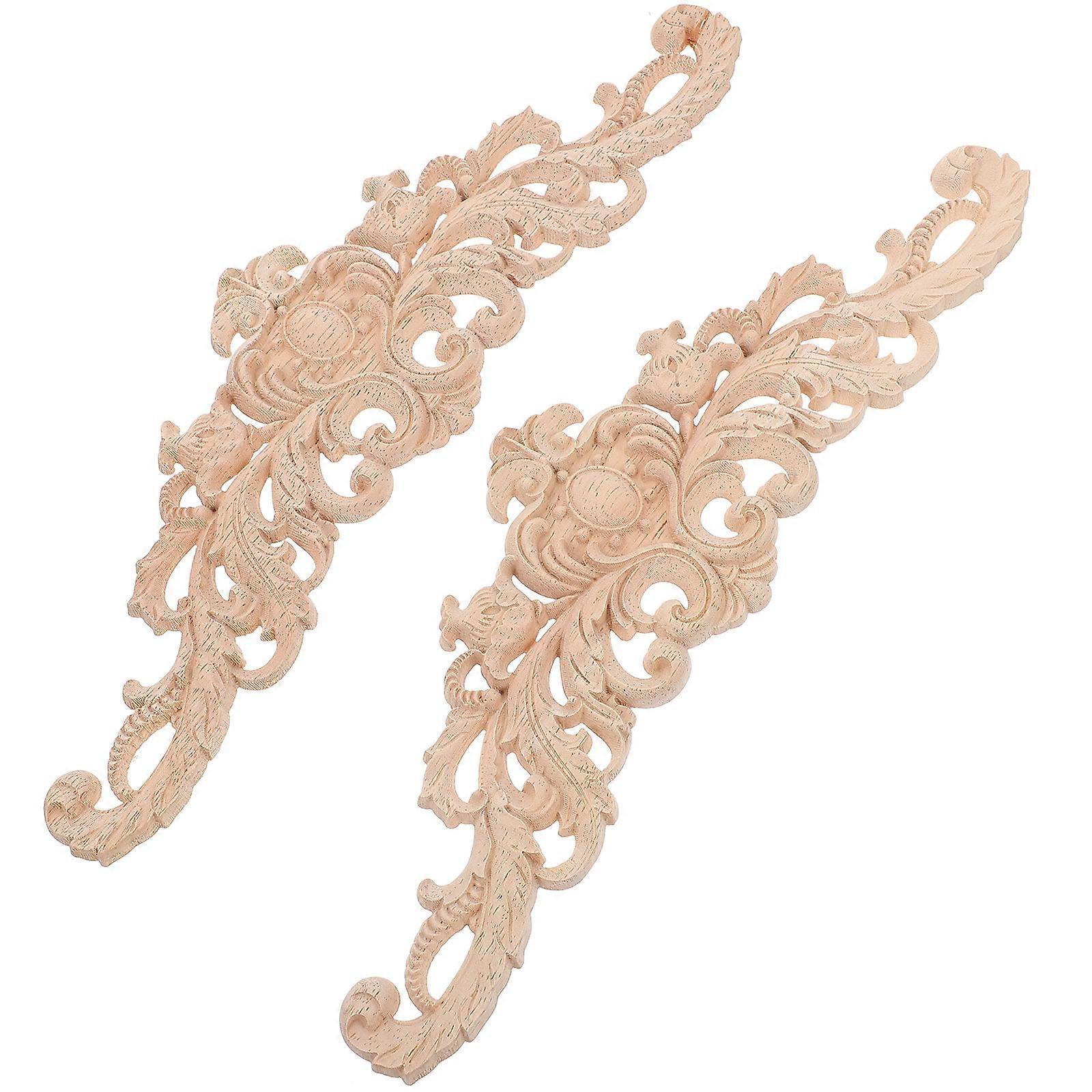 Retro Applique Decor for Home Walls and Furniture Khaki Color Durable Synthetic Material 2 Pieces
