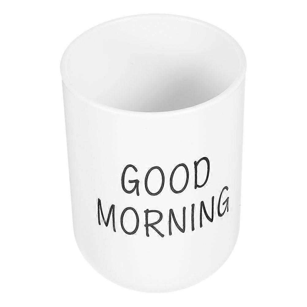 White Plastic Bathroom Cups for Travel Use Sleek Design Toothbrush Holder Multifunctional 12oz