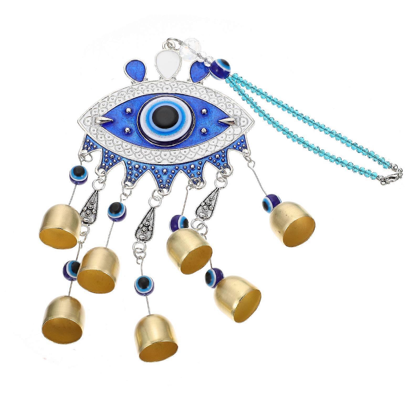 Evil Eye Patio Decor Hanging Decoration Wind Chime Courtyard Dining Room 33x13cm Decorative Pendant 1Pack