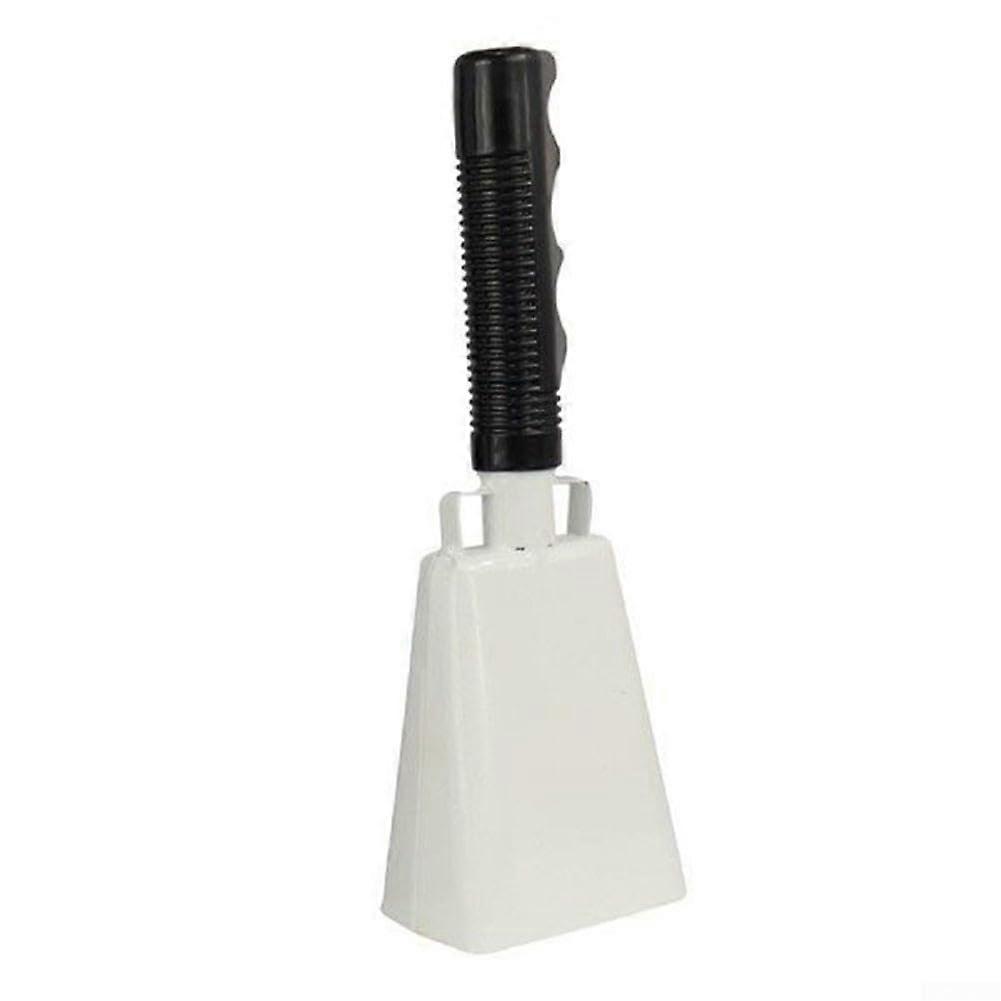 Ergonomic Steel Cow Bell With Handle for Sports Events, White Color, Durable Design, Perfect for Cheering