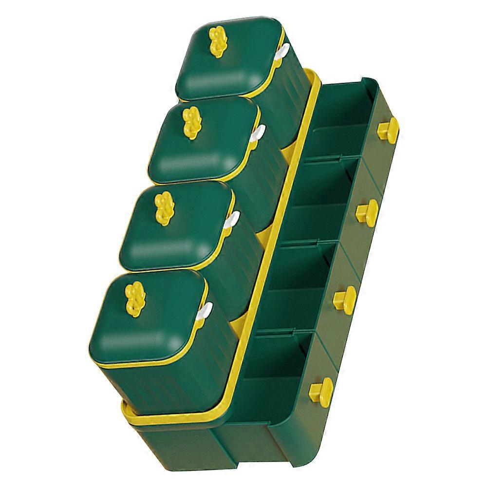 Green Double Layer Seasoning Box Set Made of PP Material for Kitchen Storage