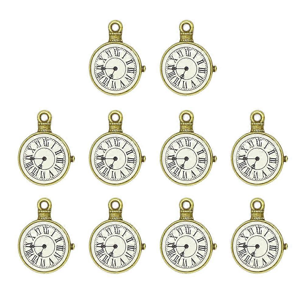 10pcs Clock Pendant Charms for Jewelry Making – Bronze Alloy DIY Pendants for Necklaces, Bracelets & Keychains – Craft Unique Accessories