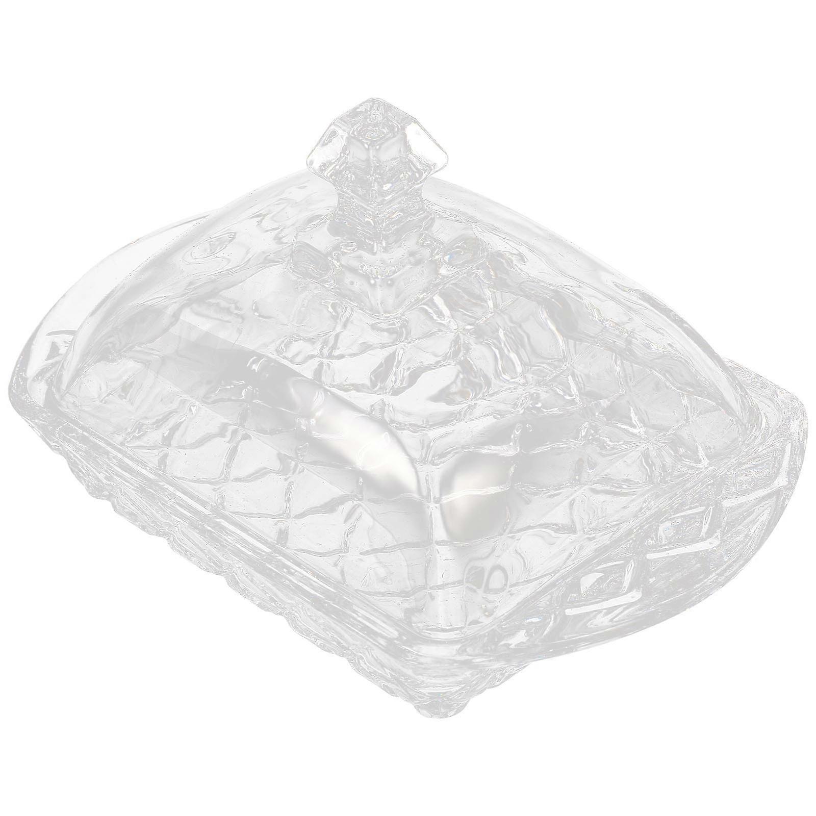 Glass Butter Dish With Lid Transparent Tray Cheese Storage 17X10.5X9.5CM Odor Reduction For Household Users 1 Set