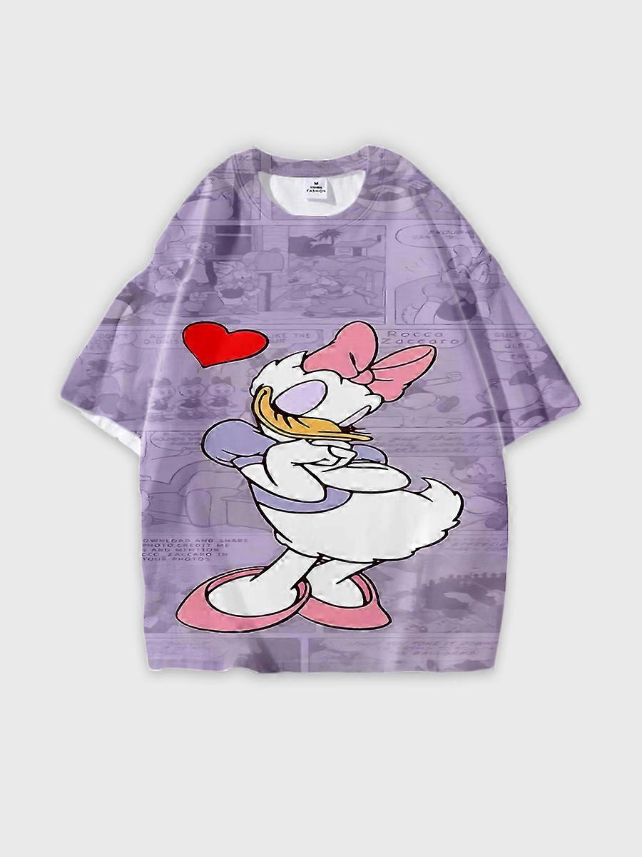 T-shirt round neck Cartoon Pattern loose short sleeve D3208