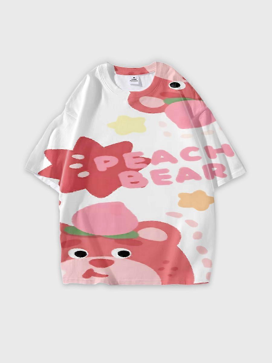 T-shirt round neck Pattern loose short sleeve C827