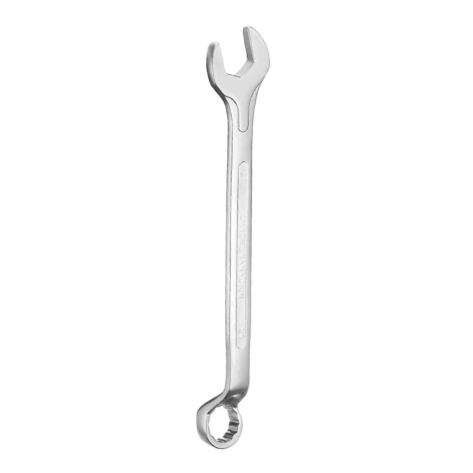 Combination Wrench 21 Mm Offset 75 Degree 12-Point Box End and 15 Degree Open End Multifunctional Key CR-V Nickel-Plated