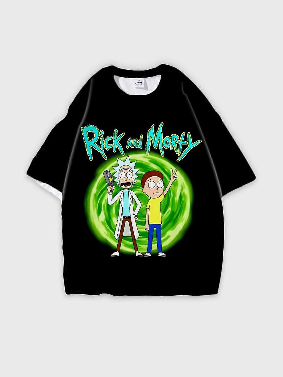 T-shirt round neck Animation Character Pattern loose short sleeve E1166