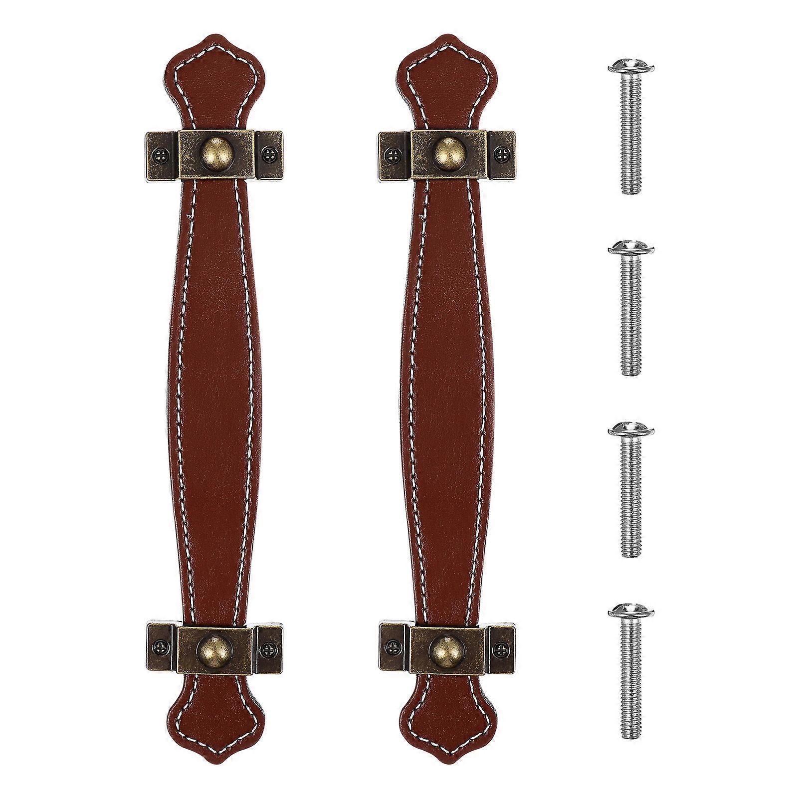 Brown Cabinet Pulls with Zinc Alloy for Door Use Durable and Elastic 2 Pcs