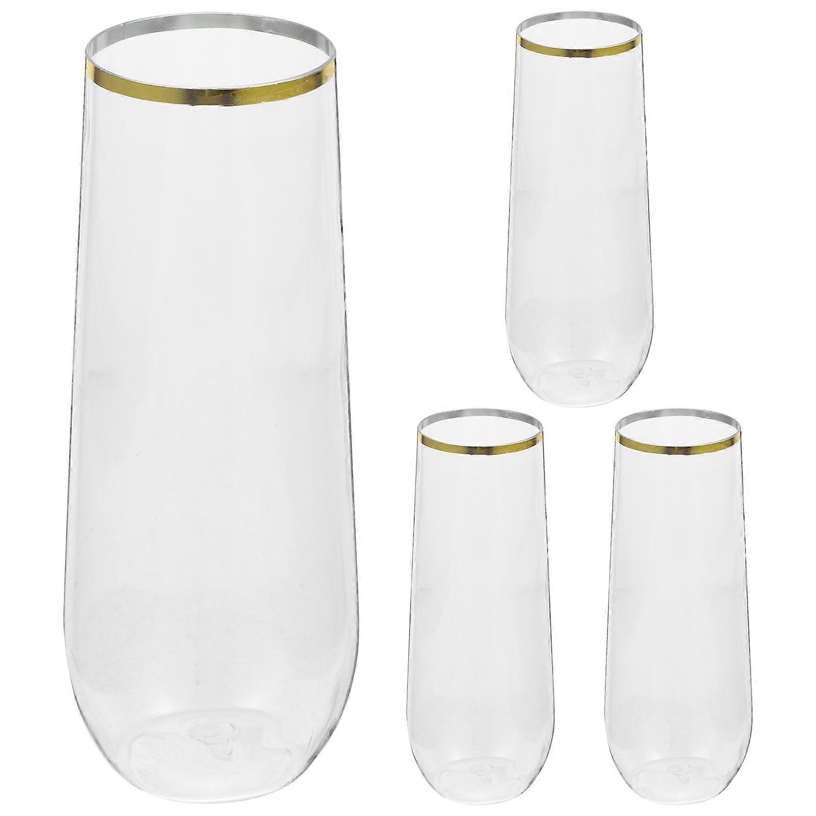 Party Cups For Adults Unbreakable Glass Cup Transparent Size 14.5X5X5CM 4Pcs