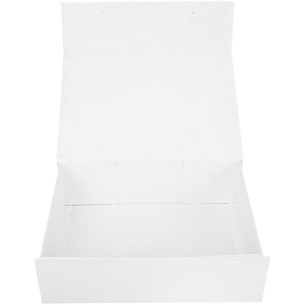 White Magnetic Gift Box for Decor Made of Industrial Cardboard Collapsible Design with Lid