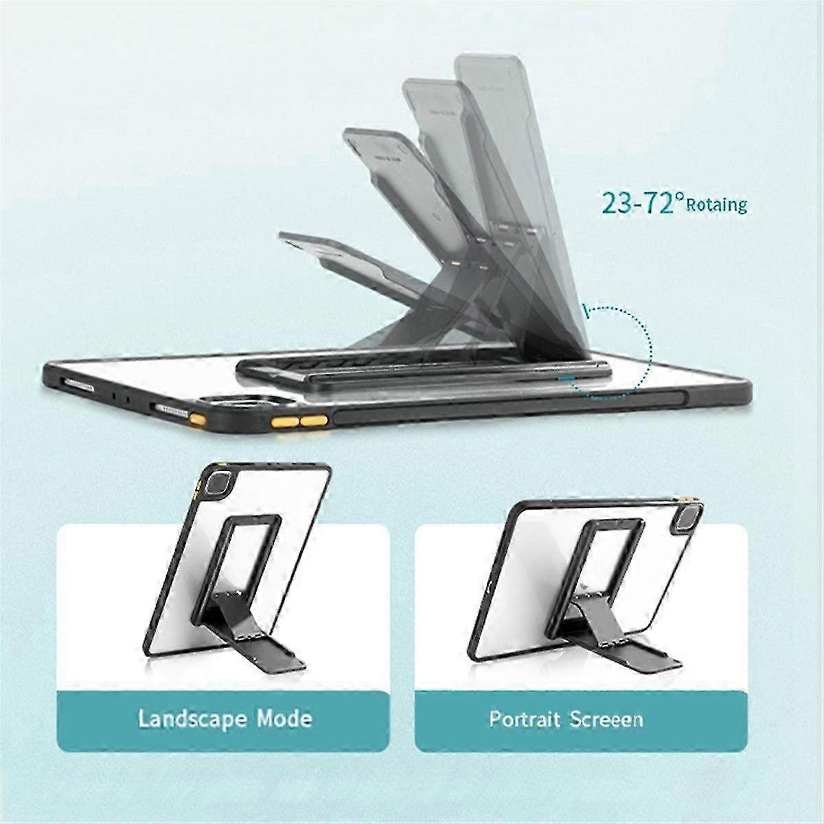 Foldable Universal Tablet Stand with Sticky Bracket - Grey Storage Solution for Convenient Hands-Free Viewing