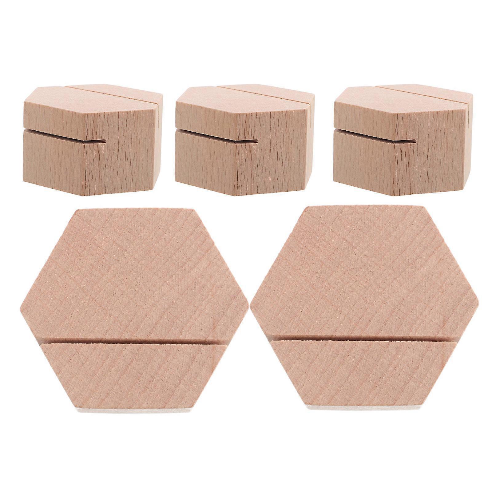 5pcs Minimalist Hexagon Display Stands for Business Cards, Postcards & Notes – Stylish Desk Organizer for Home & Office