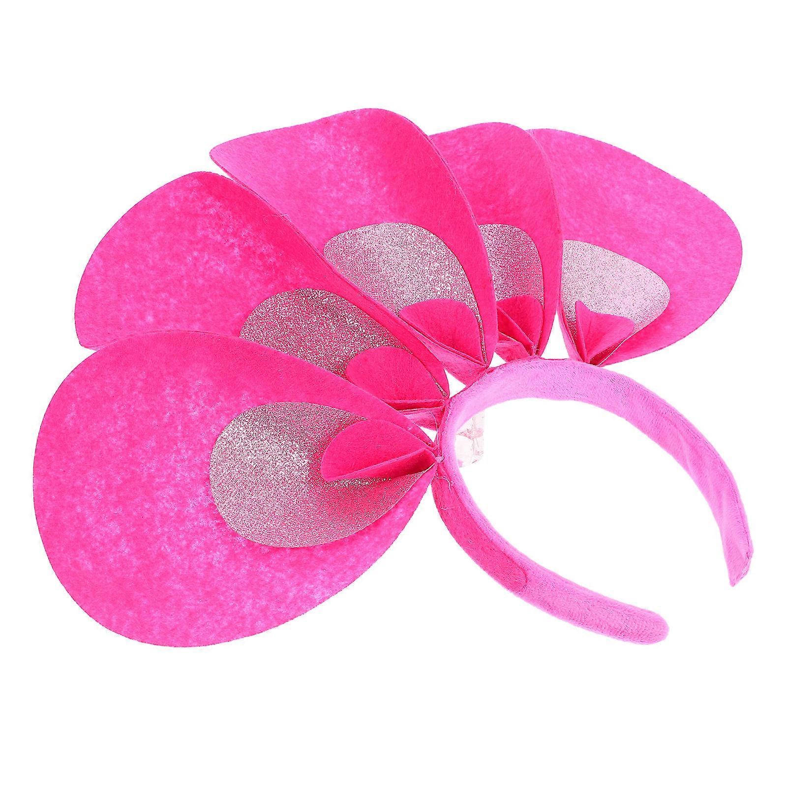 Rosy Floral Headband with Exaggerated Petal Design for Fun Parties and Comfortable Wear Non woven fabrics
