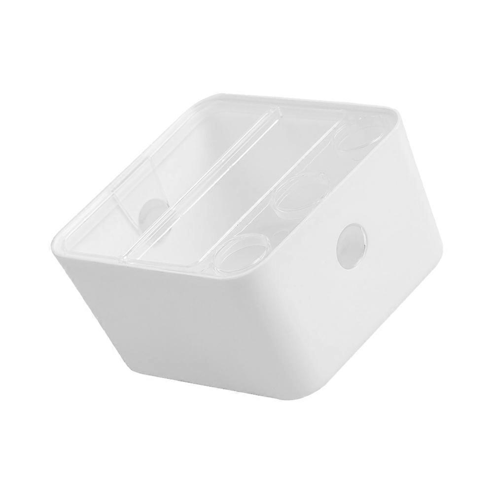 Portable Plastic Storage Box for Home Organization White PP and PC Material 1 Piece