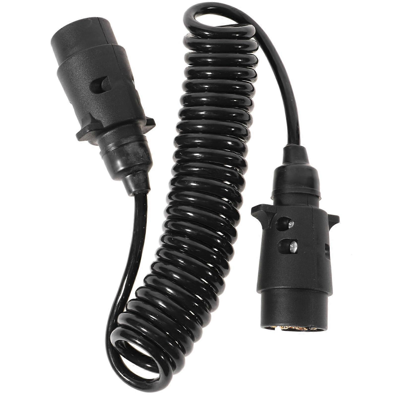 Trailer Cable Adapter For Trucks And Caravans, Flexible Spiral Cable, Easy Installation, Portable
