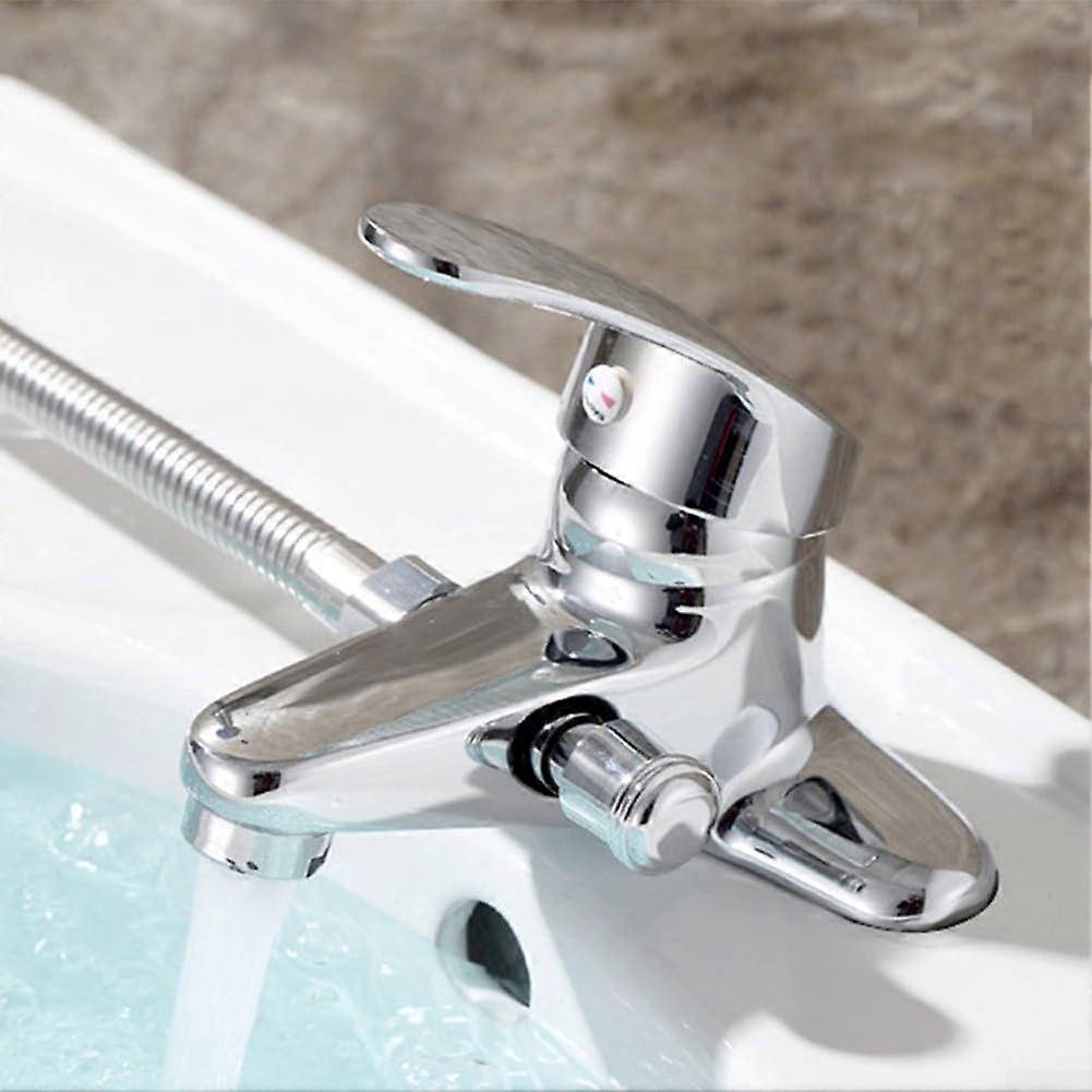 Basin Faucets Zinc Alloy Wall Mounted Side Open with Copper Ceramic Coil Hot and Cold Basin Faucet