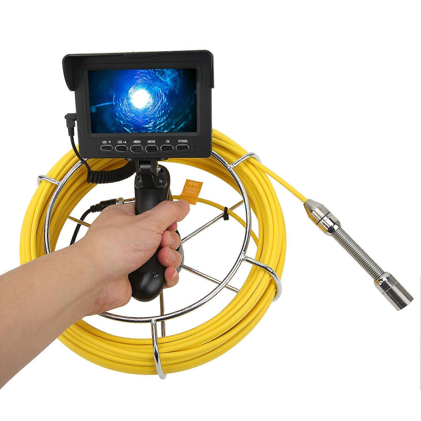 17MM下水道カメラハンドヘルド、4.3インチモニター付き30mケーブルパイプ検査装置、排水管洗浄機用
