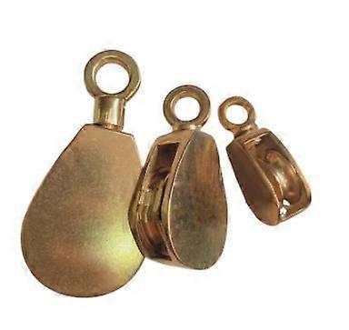 High Load Capacity Marine Block Universal Single Head Pulley Smooth Silent Bearing,Rope Runner Boat Accessories Golden 38mm