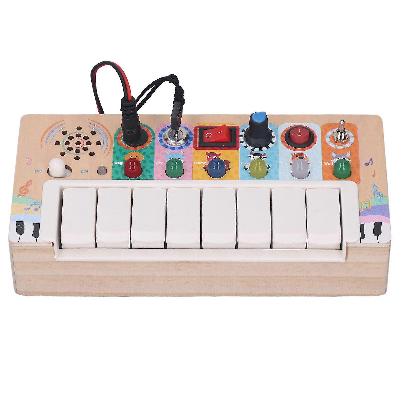 赤ちゃんの感覚ボードLEDライトスイッチボード36ヶ月以上の子供のための木製電子活動ボードおもちゃ