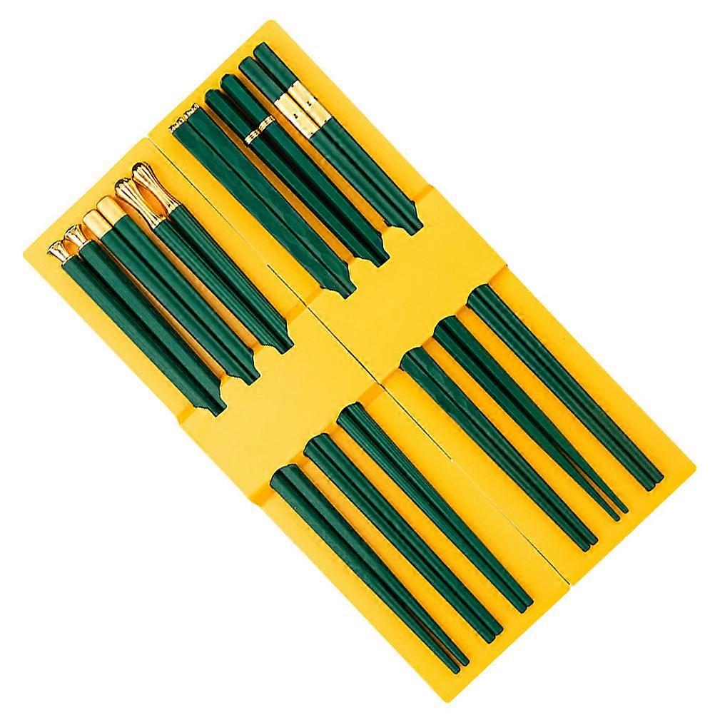 Chopstick Set For Adults And Children 24.3X0.8CM Green Non-mouth-hurting 6 Pairs