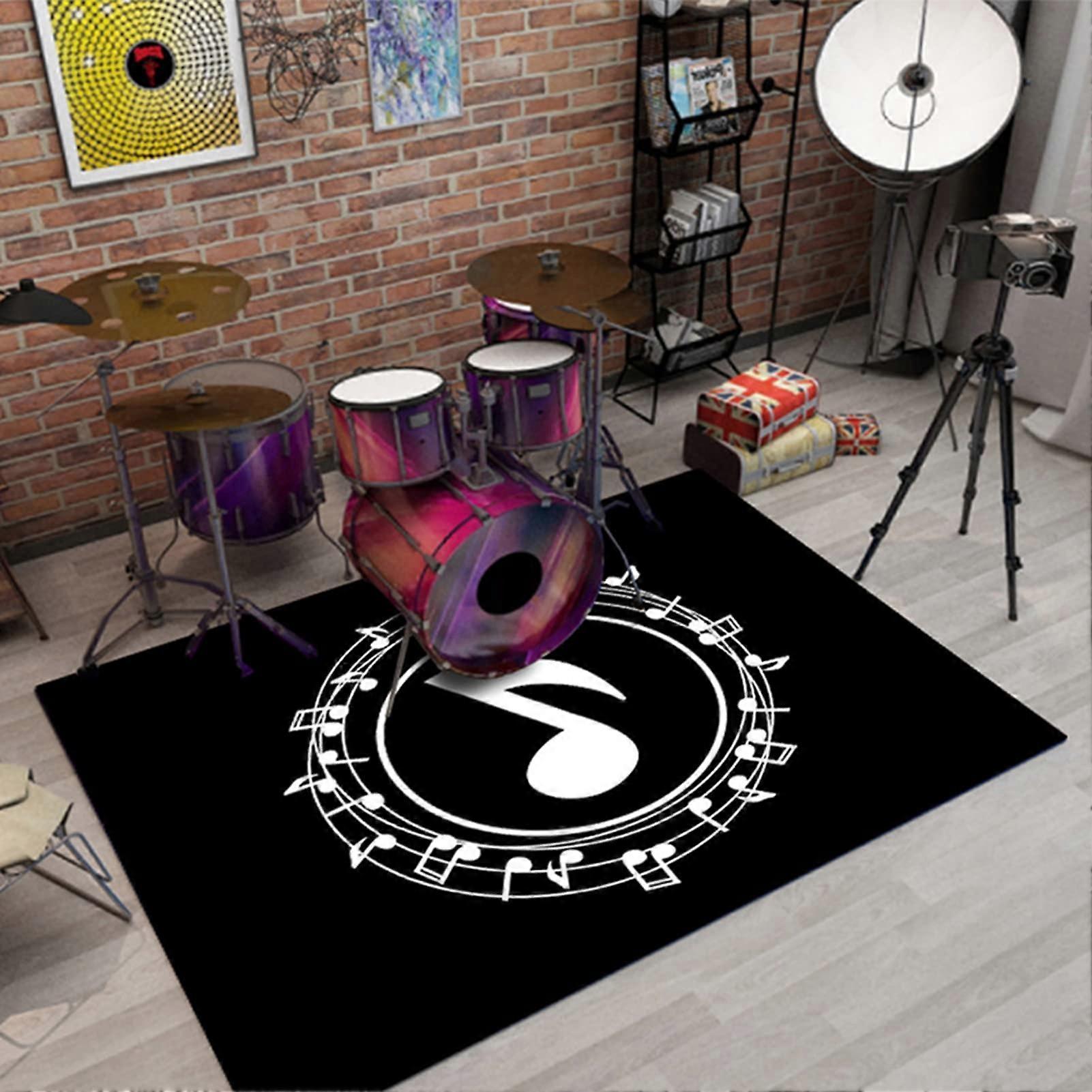 Drum Rug Mat, Professional Drum Carpet, NonSlip Soundproofing Mat, Piano Absorption Mat, Music Carpet for Music Classroom / Black 4/140 * 200cm