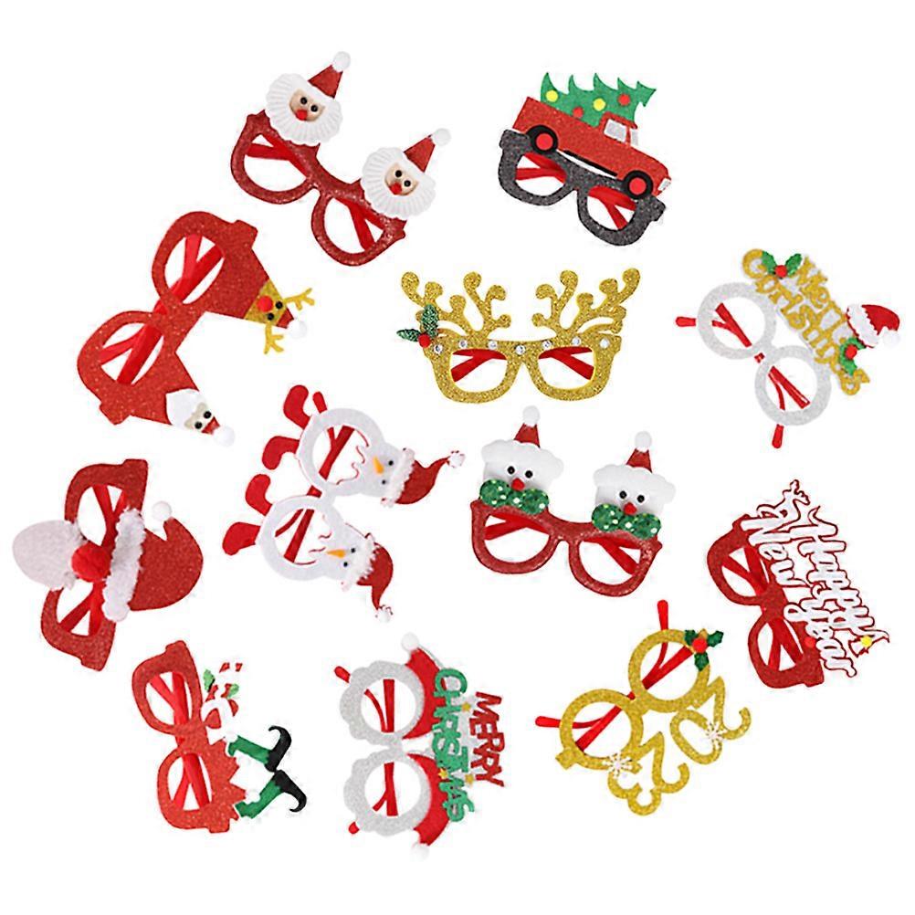 Funny Christmas Glasses Frames for Photo Props and Party Eyewear Assorted Color Non Woven Fabric