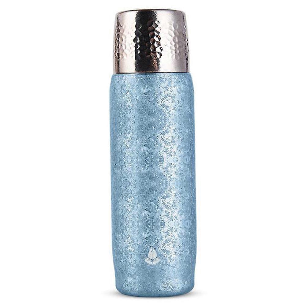 DONGHUIYUAN HA-102 500ml Pure Titanium Insulated Water Bottle for Outdoor Home Tea Cup with Temperature Display (BPA Free, No FDA) Blue