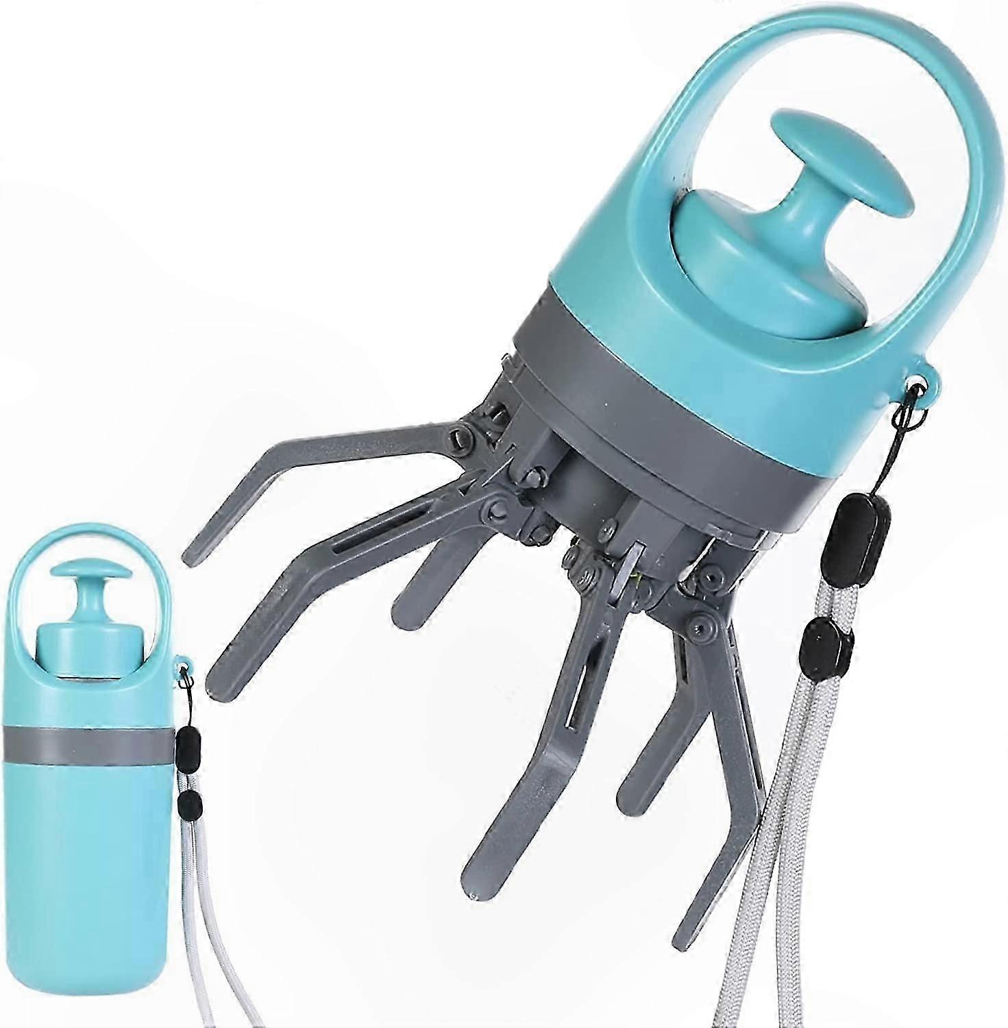 Portable Dog Waste Scooper with Compostable Bags for Easy Cleanup (Blue)