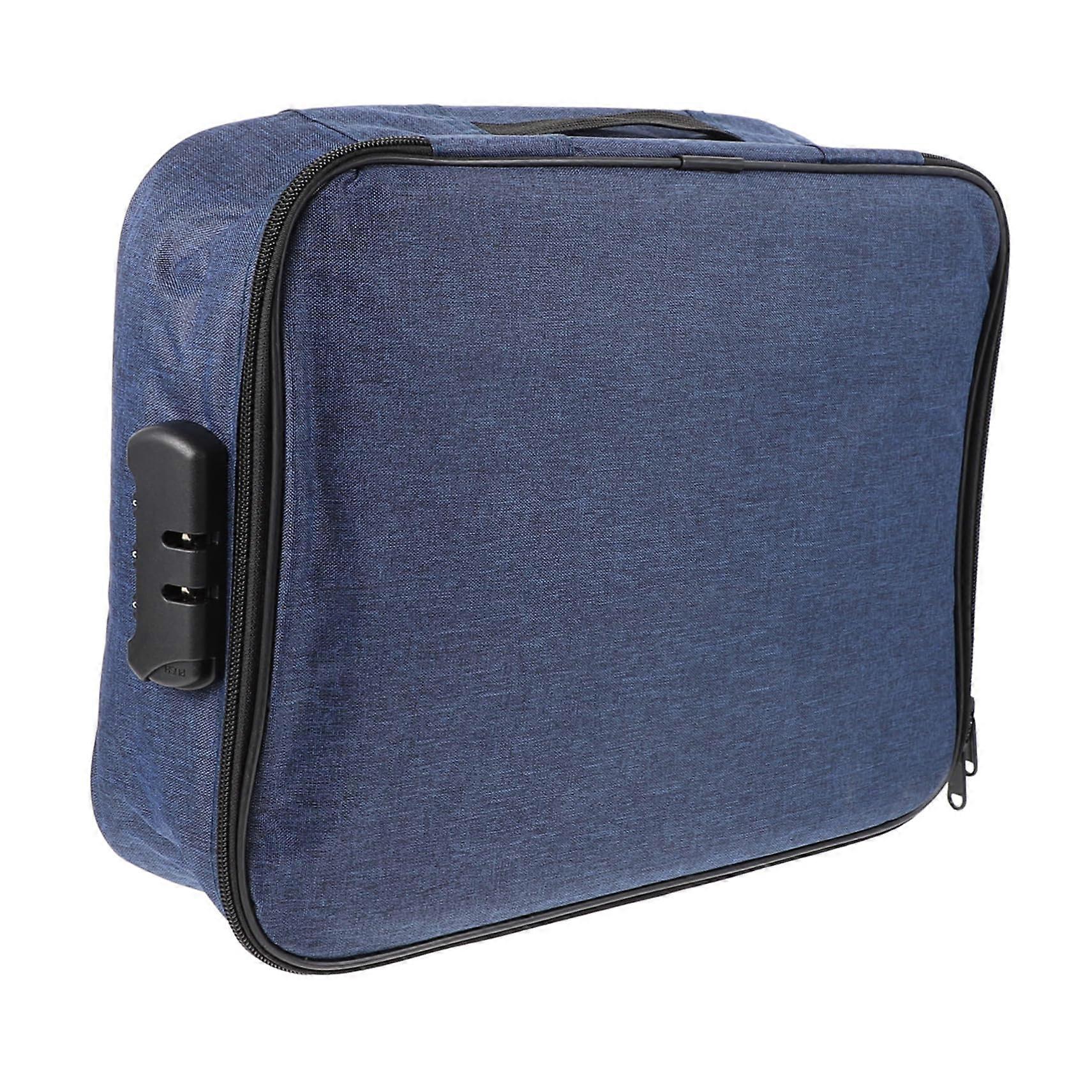 ID Storage Bag 1 Piece Travel Folder Document Holder Navy 37x27x10cm Large Capacity Office File Organizer