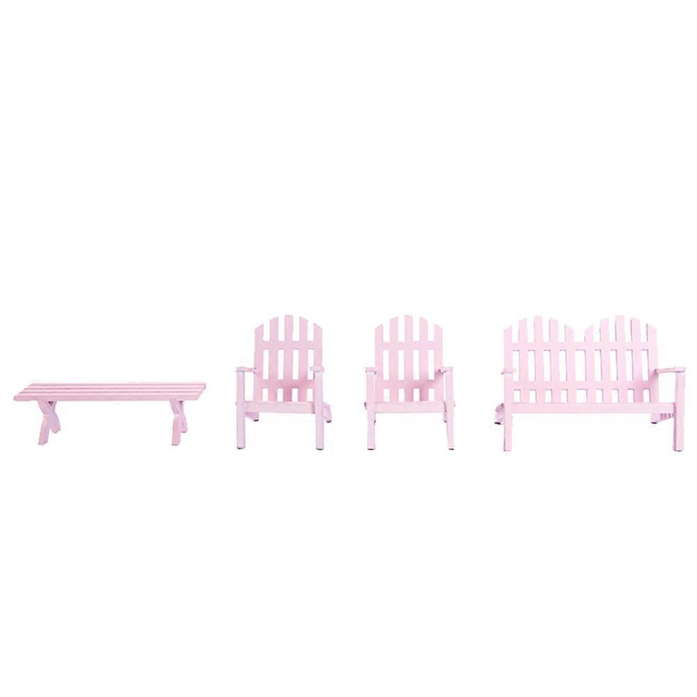 Elegant Mini Furniture Decoration Designed Specifically For Home Display With In Pink Color 4Pcs