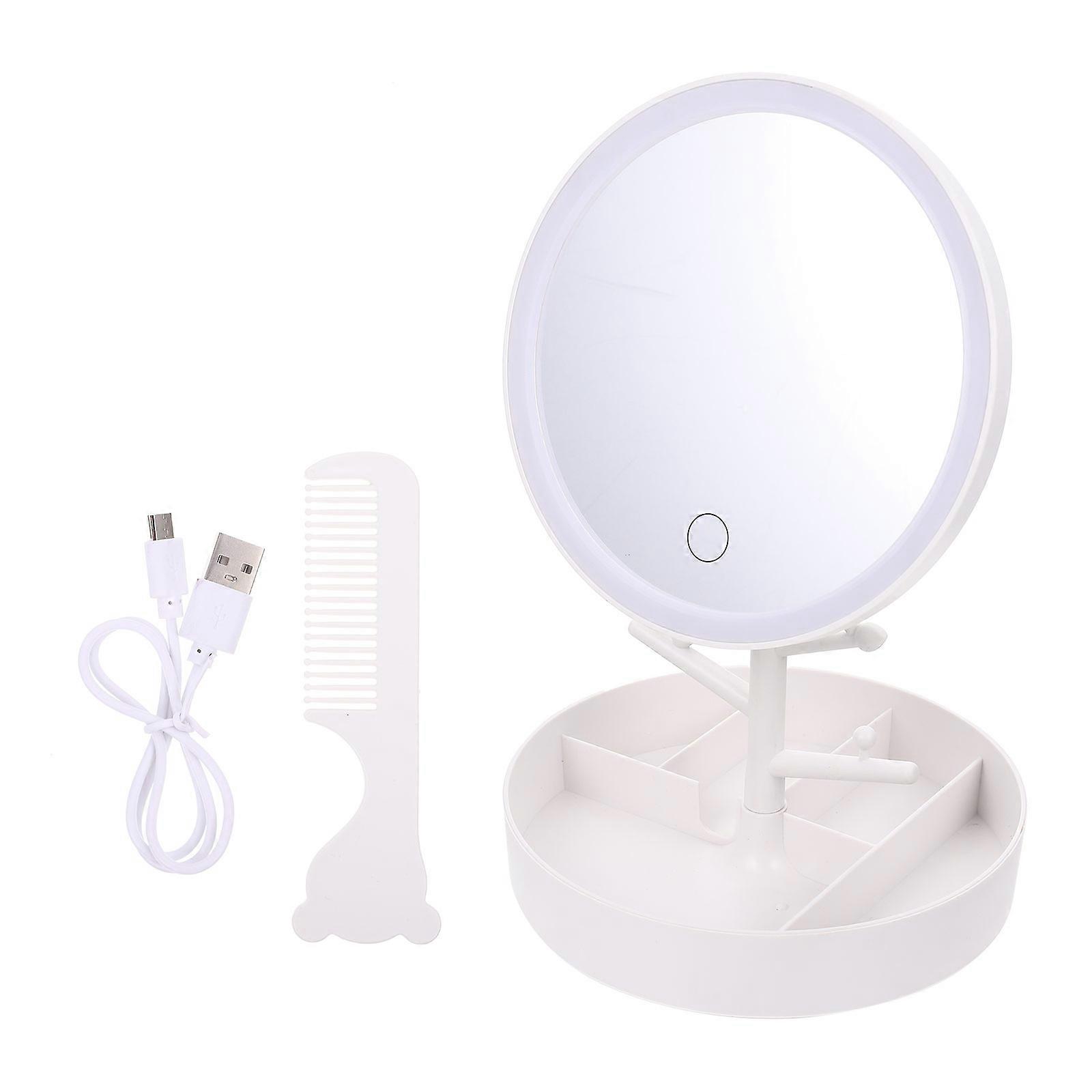 Convenient Cosmetic Mirror With USB Powered LED Assistance And Modern Design For Personal Care In 17.5x17.5cm 1 Set